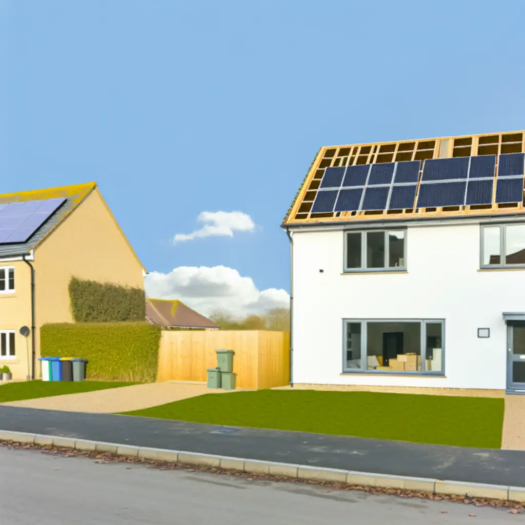 Illustration of an energy efficient modern home