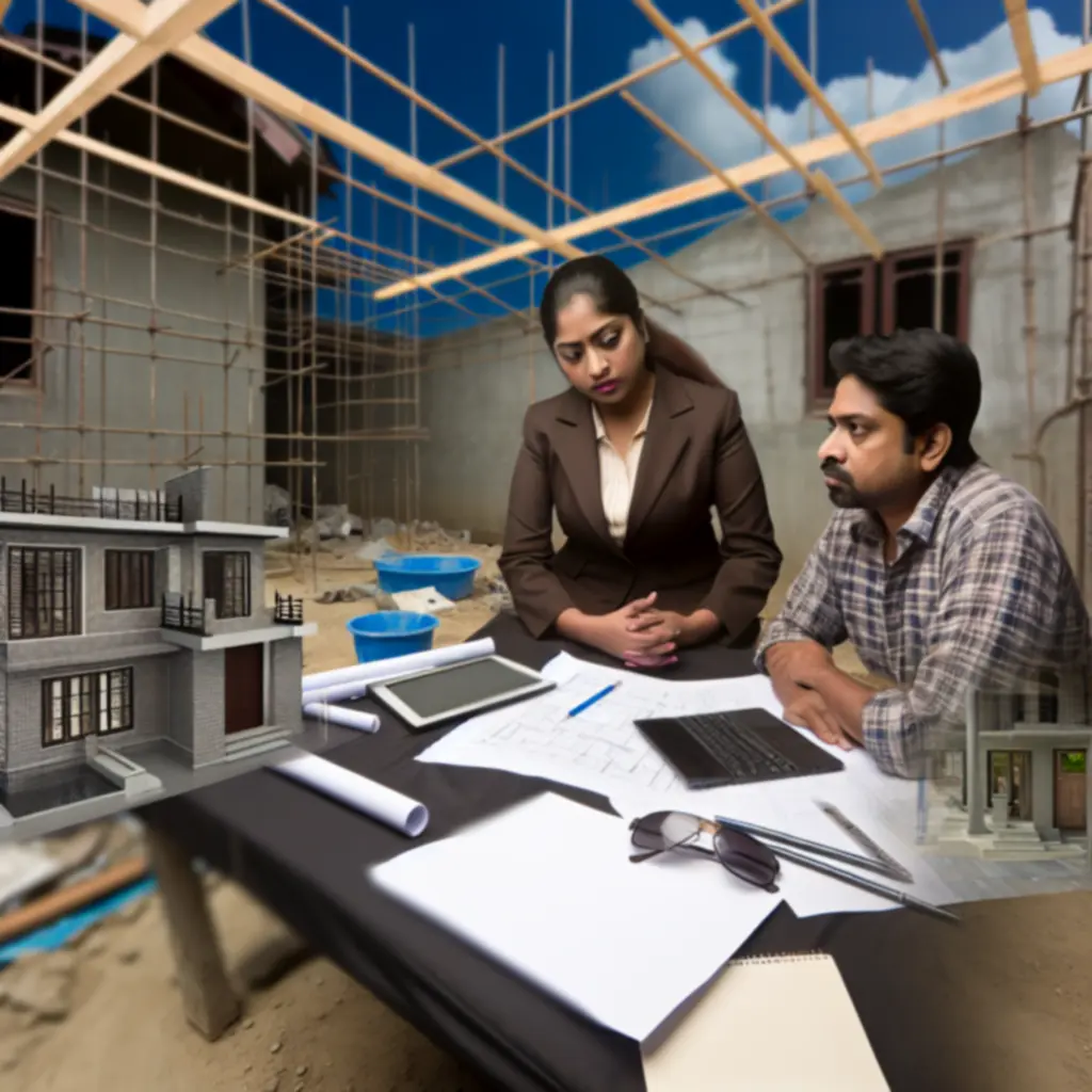 TRF CONSTRUCTION LTD team holding a site meeting on an active residential construction project